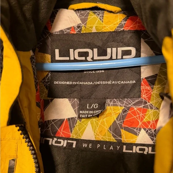 Liquid Men's Yellow winter Jacket sz L - Picture 2 of 6